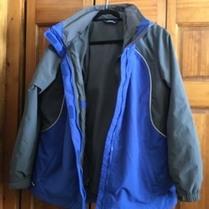 Lands End 3 in 1 Squall Jacket L Blue Gray